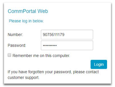 CommPortal Login Screen